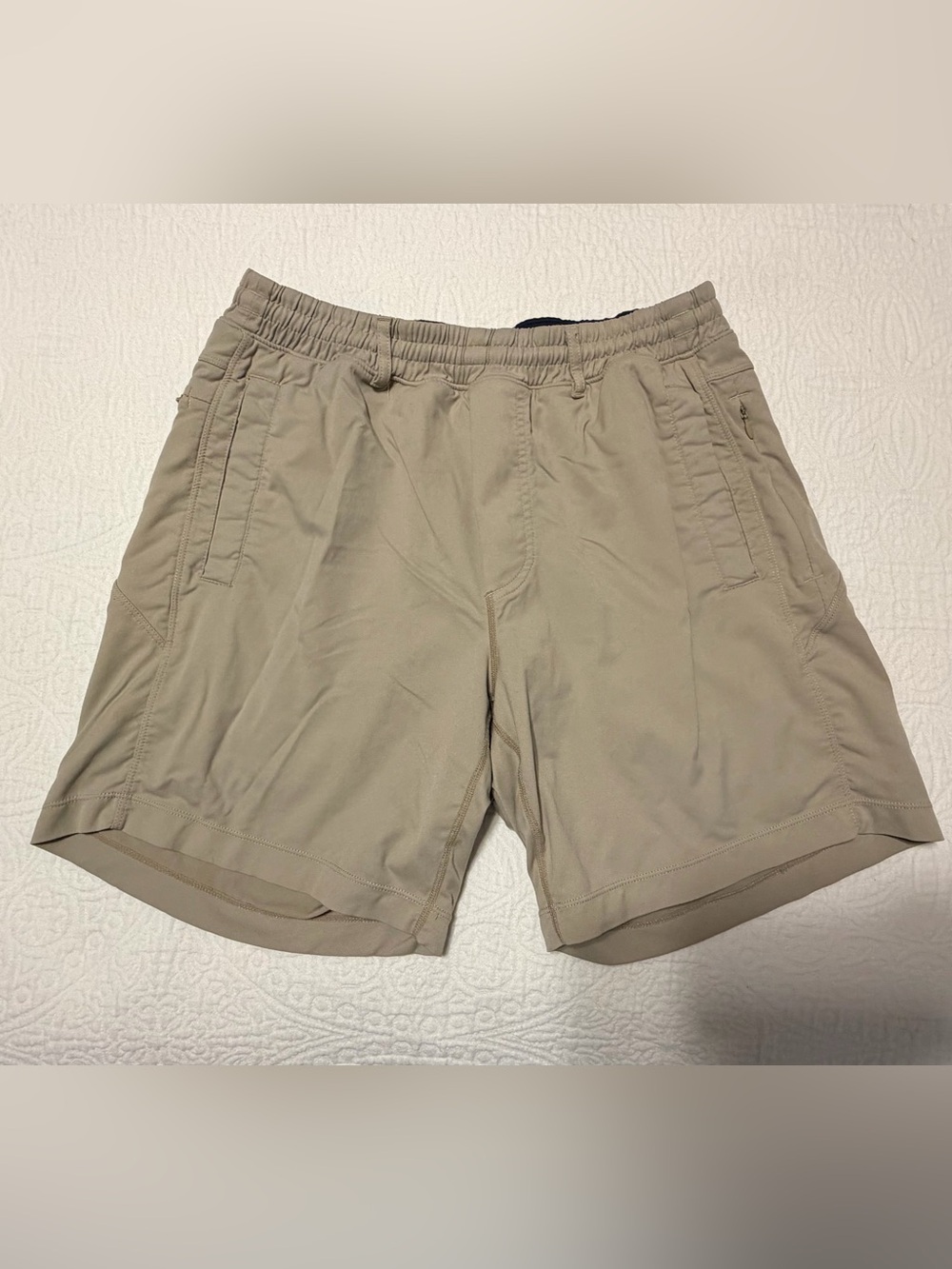 Birddogs Men's Athletic Elastic-Waist Tan Shorts